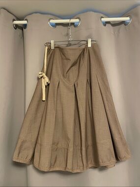 Women’s A-Line Brown Midi Skirt